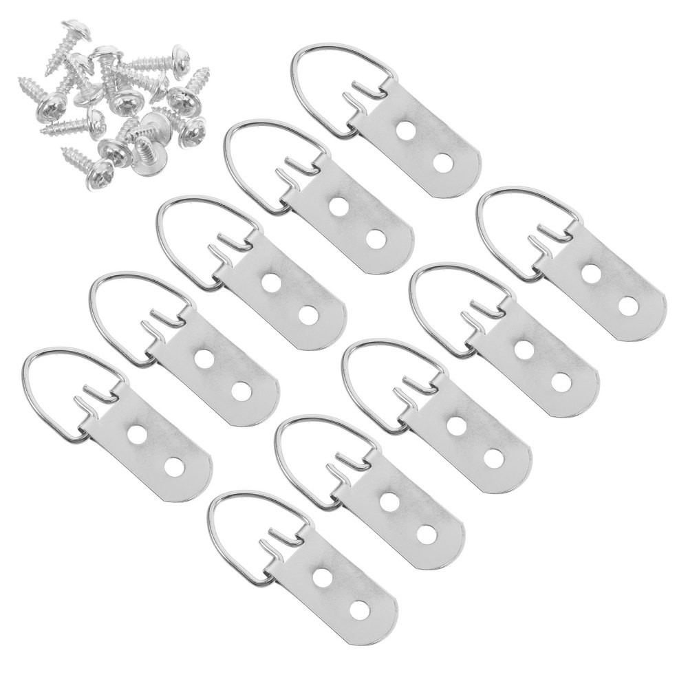30 Set Double Hole D-Ring Frame Back Hardware Kit Picture Frame Hanging Hooks