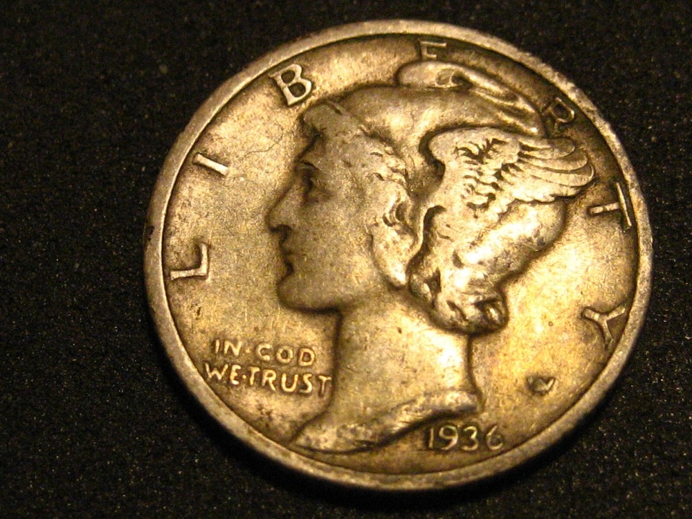 1936-D 90% Silver Mercury Head Dime