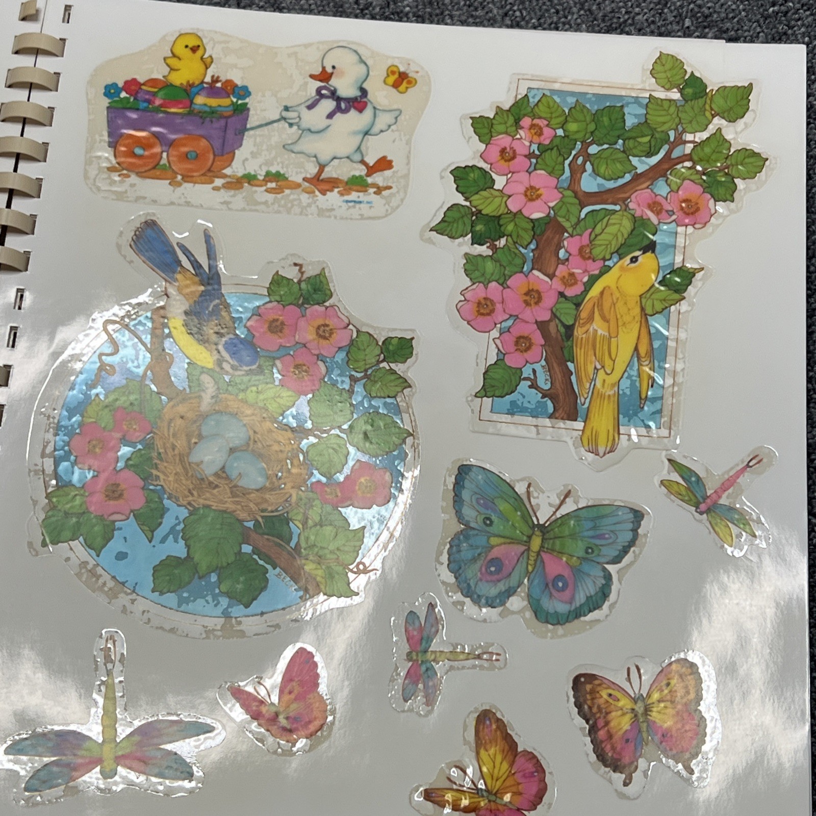 Vintage Current Inc Vinyl Clings Storage Book Holiday Stickers 1990s