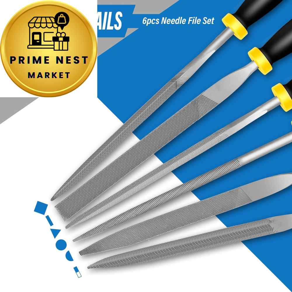 IEGREMAR 6pcs Metal Needle File Set, Mini Hand Sets, Black