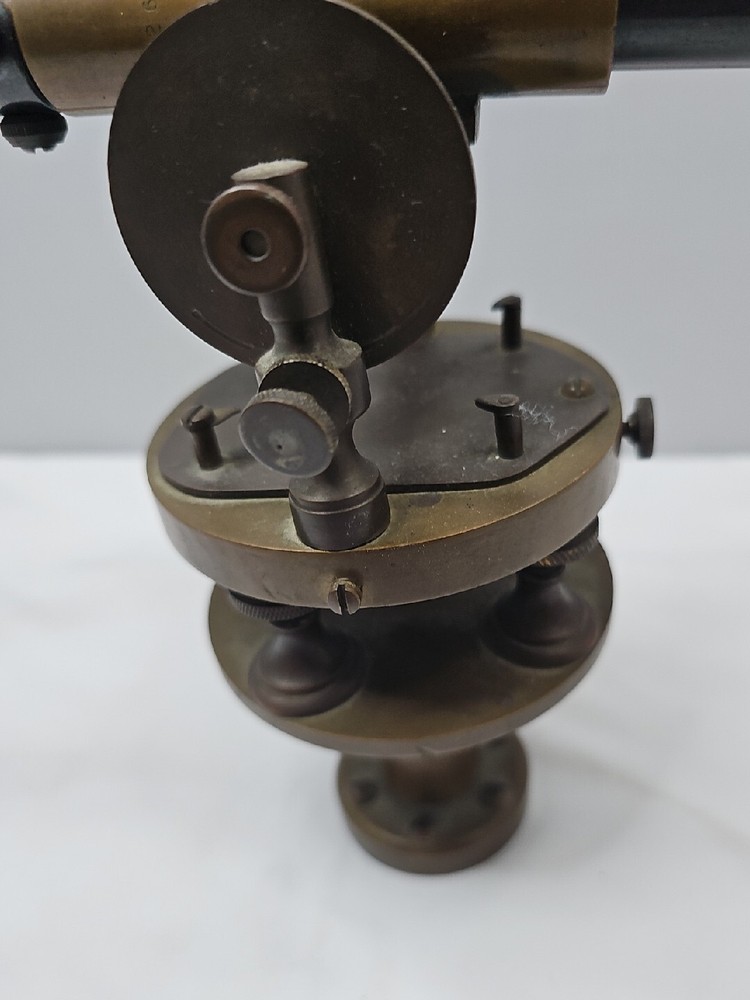 Antique brass transit survey level with scope