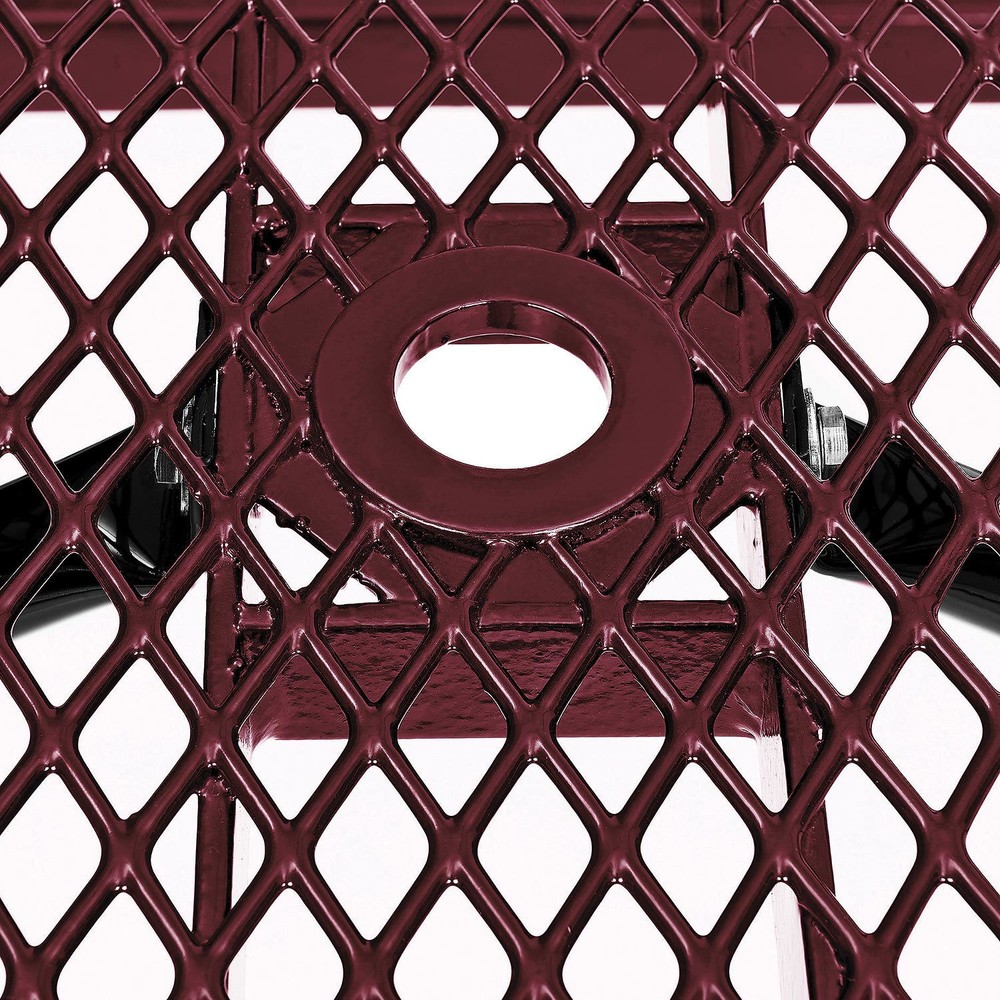 6' Rectangular Expanded Metal Picnic Table 72"L x 62"W Red