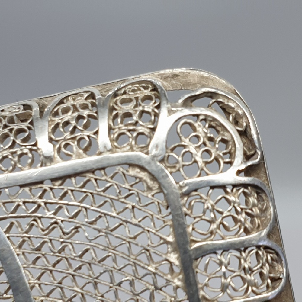 Antique Anglo Indian Solid Silver Filigree Cigarette Case