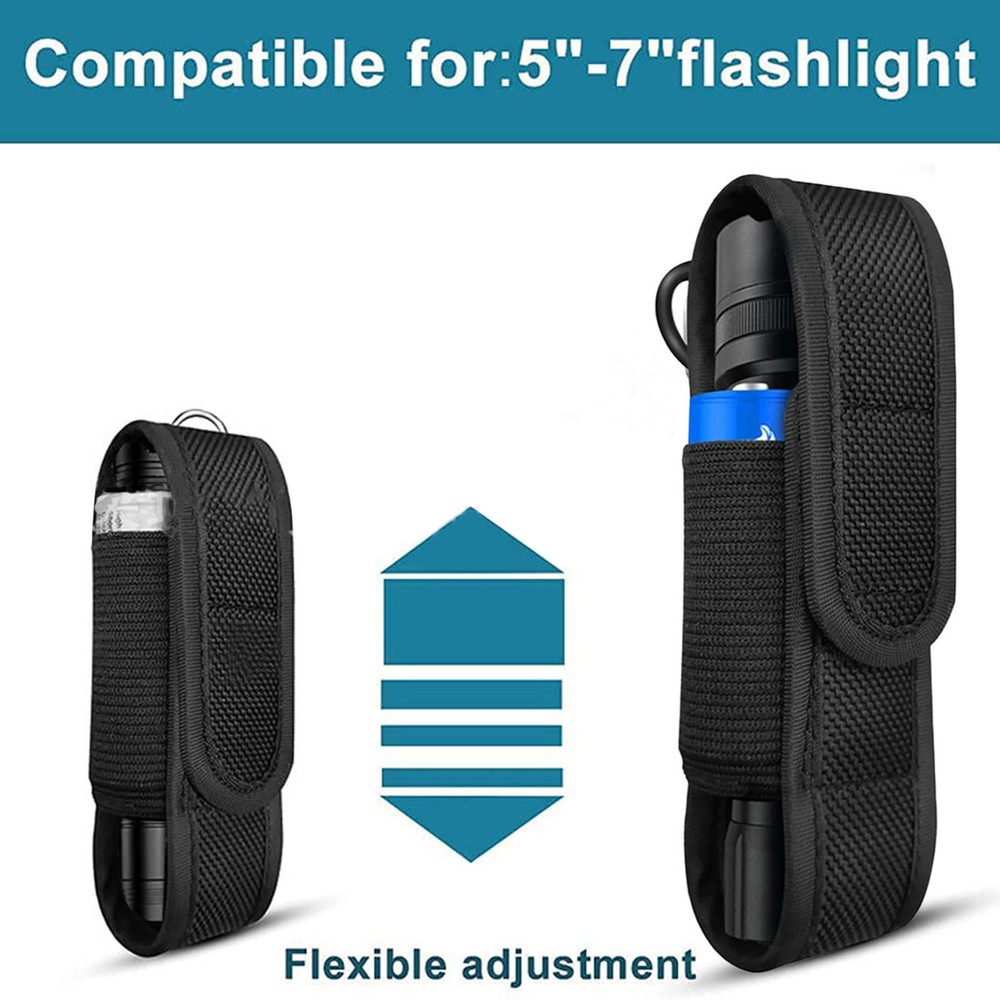 Flashlight Pouch Holder Nylon Belt Holster LED Flashlight Torch Protective Case