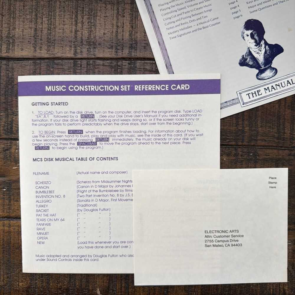 Commodore 64 Software Music Construction Set 1983 EA Will Harvey's