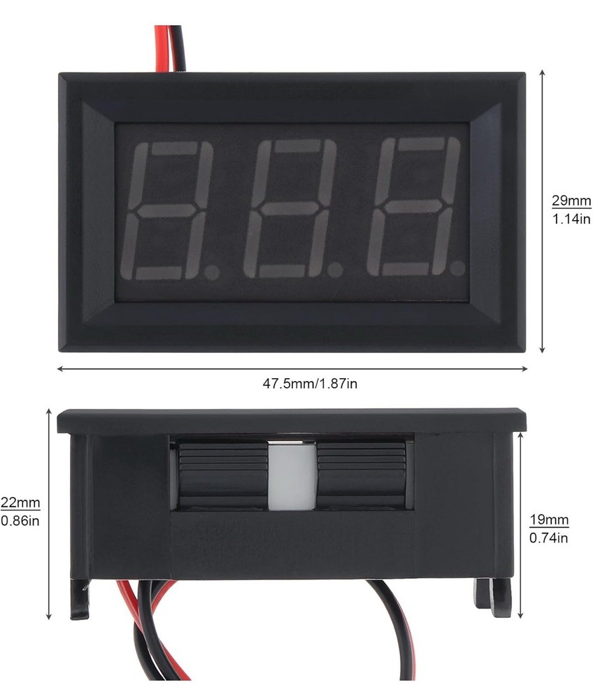 8 Pack 4.5-30V  LED 3Digital Display Voltage Meter Voltmeter Panel MulticolorFF