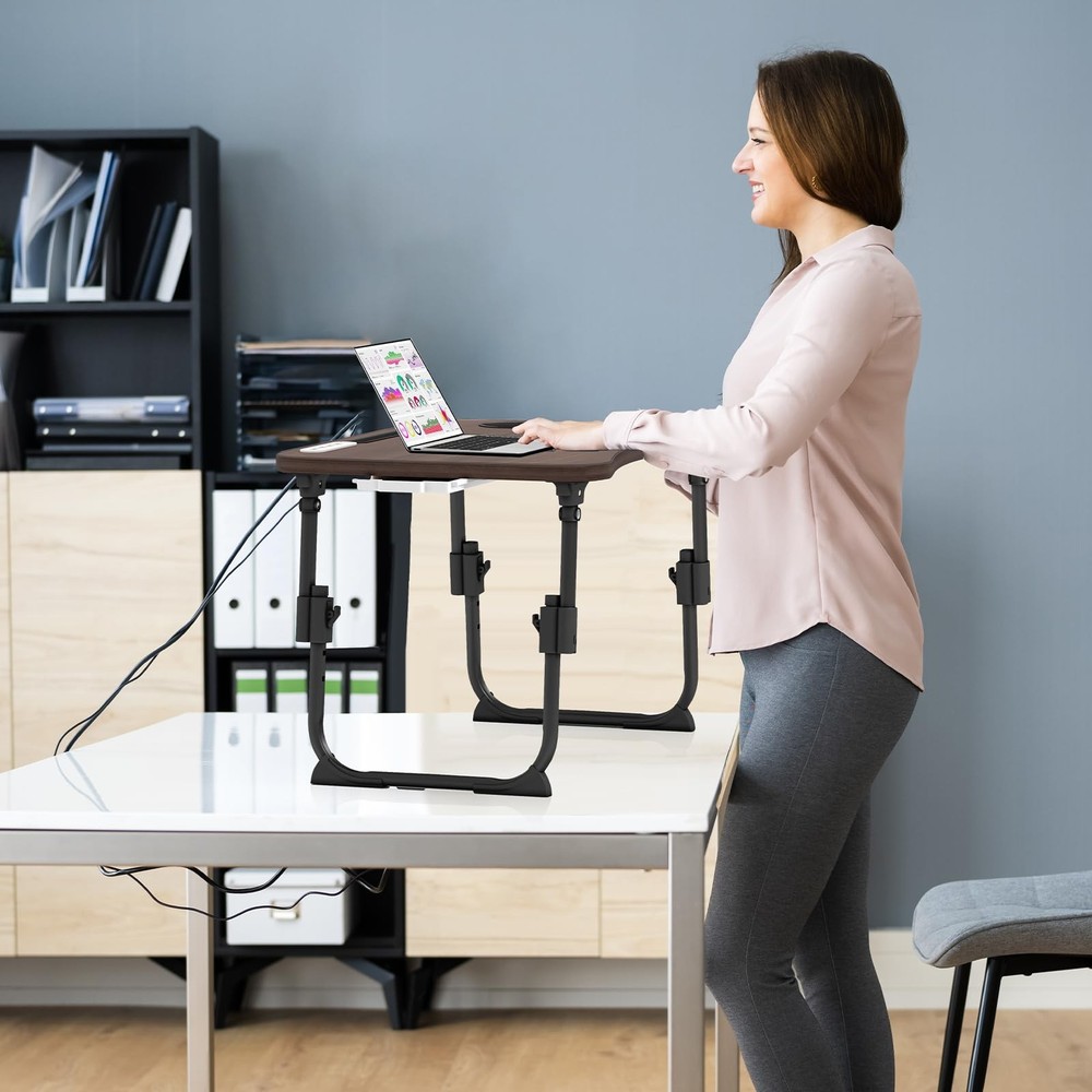 Lap Desk for Bed Adjustable Height, Foldable Bed Table with Storage Drawer, T...