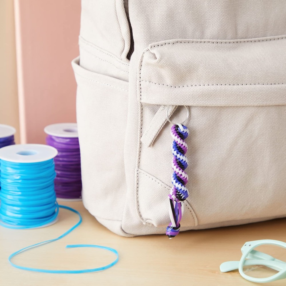 Juvale Lanyard String Kit - Neon Plastic Lacing Cord & Gimp Rainbow