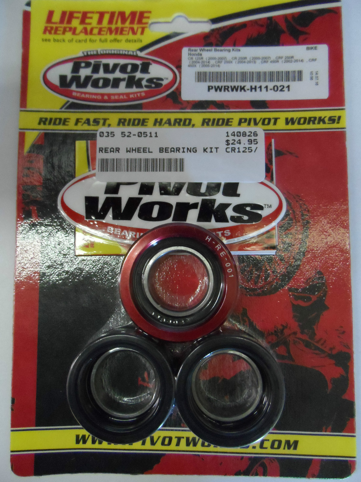 Rear Wheel Bearing Kit Aluminum Retainer Honda CR 125R/250R CRF250R/X CRF450R/X