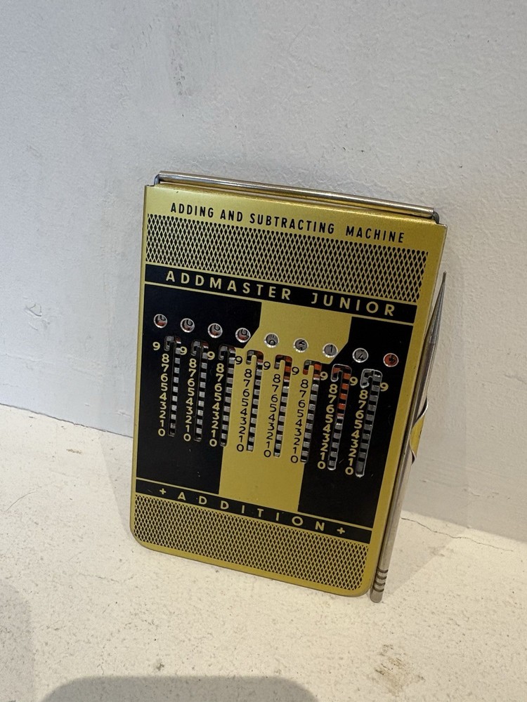 Vintage Addmaster Junior Adding & Subtracting Machine Calculator With Pointer