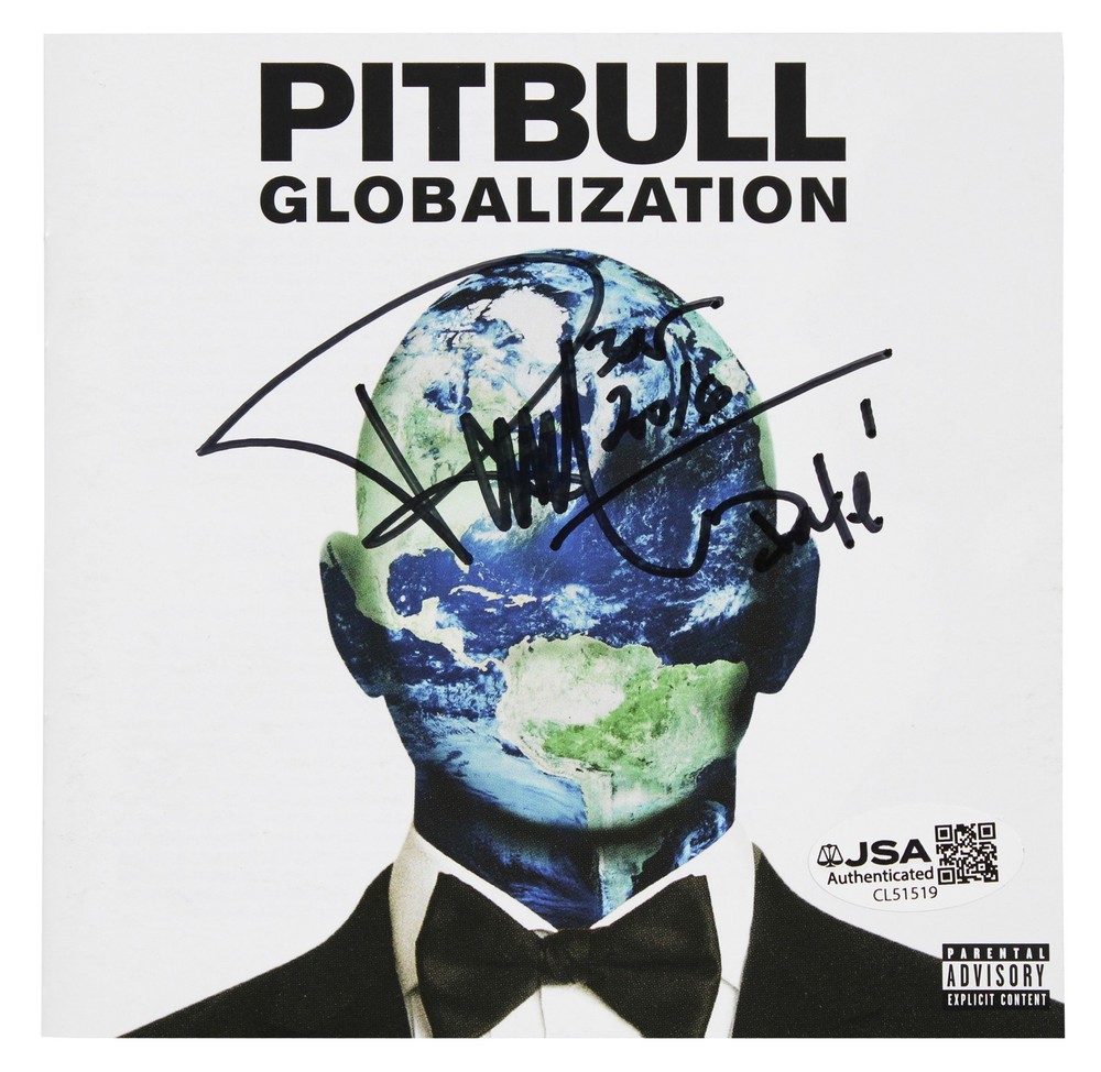 Pitbull Authentic Signed Globalization CD Booklet w/ Disc JSA #CL51519
