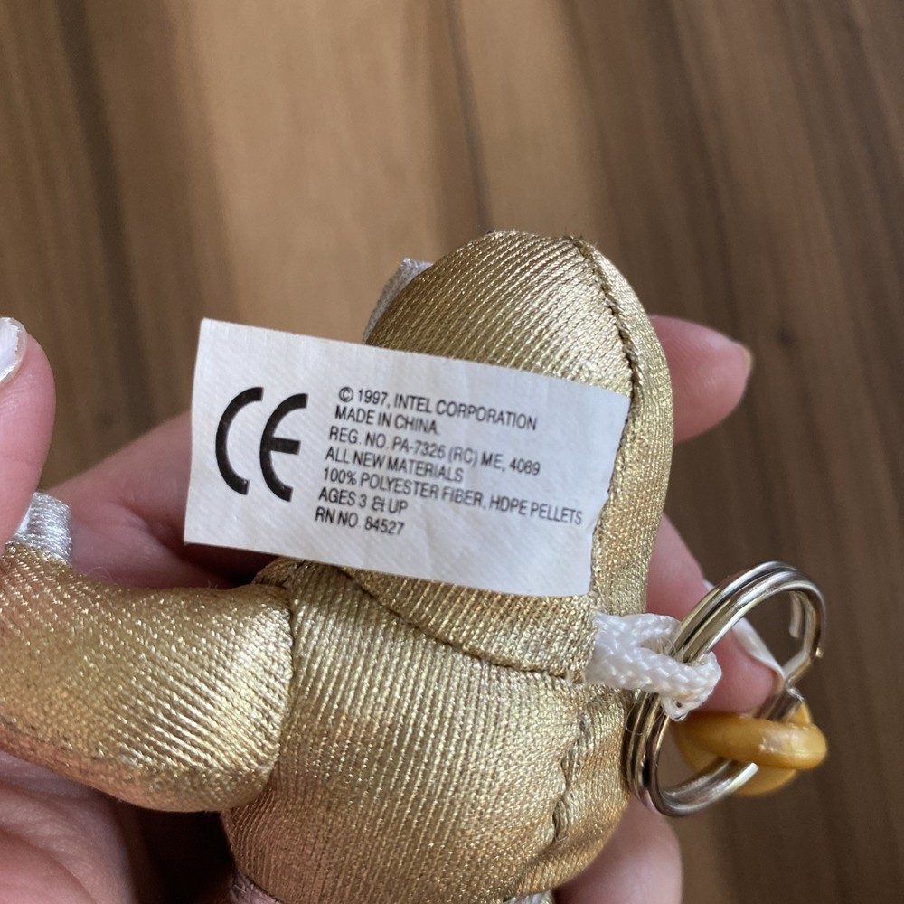 Intel Inside Pentium Spaceman Astronaut Plush Gold Key Ring