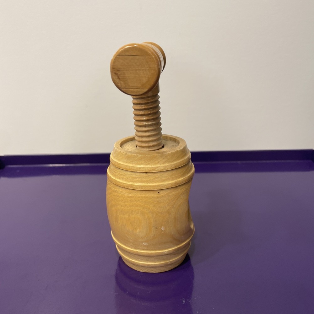 Wooden Nut Cracker Mini Barrel - Hand Painted
