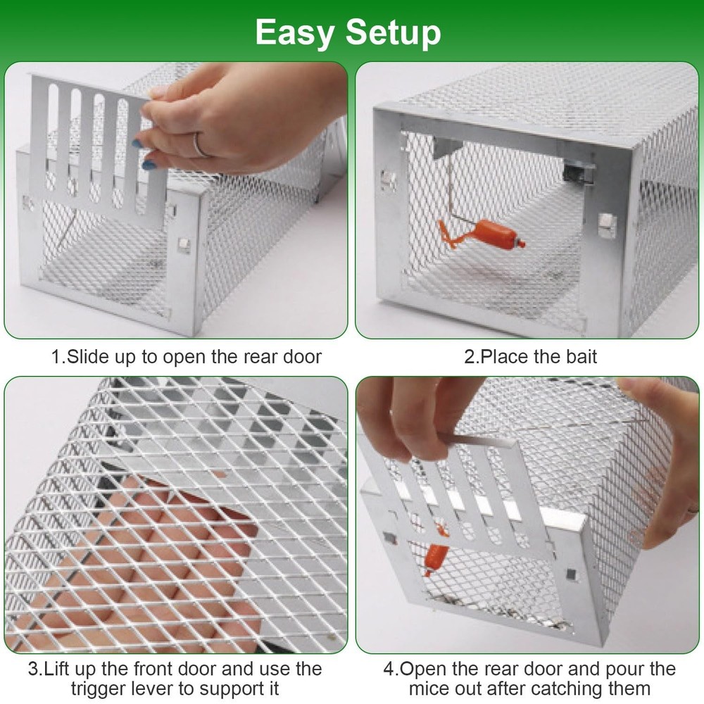 Humane Rat Trap, Automatic Continuous Live Animal Cage Trap That Work for Ind...