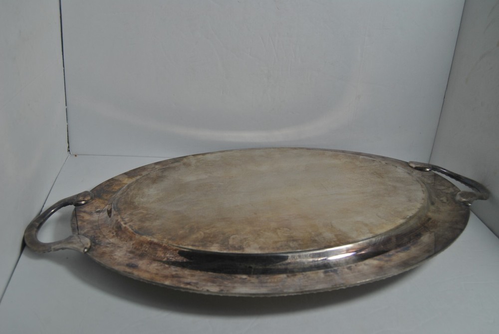 WM ROGER 3680 Avon Silver Plated Oval Serving Tray with Handles 20 1/2"