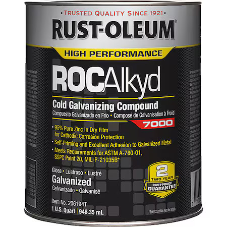 Rust-Oleum 206194T Cold Galvanizing Compound, High Performance,