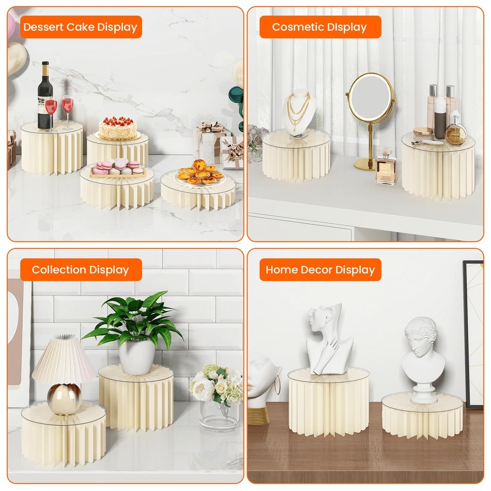 Buffet Risers, 4PCS Food Risers for Buffet Table, Acrylic Risers Display Stan...