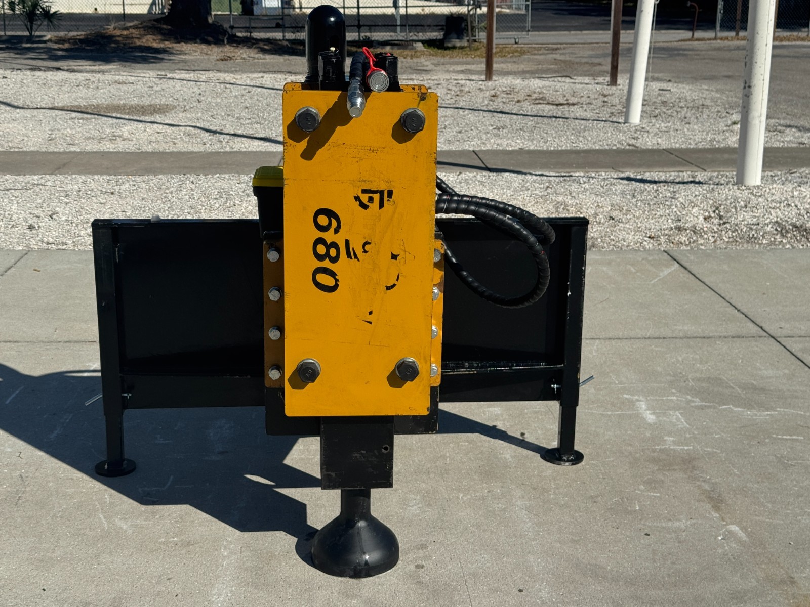 AGT Hydraulic Post Driver Fence Hammer Pounder Skid Steer Universal Attchment