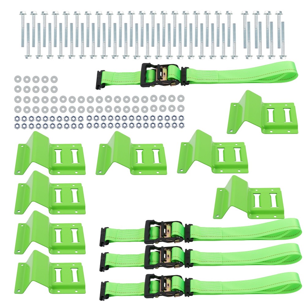 E Track System Heavy Duty Wheel Chock Tie Down Straps Set Durable Universal