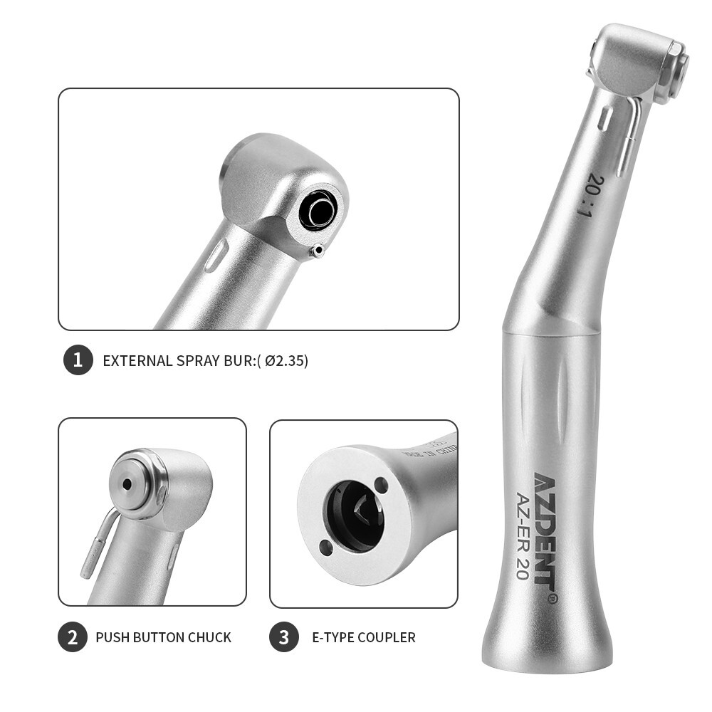 AZDENT Dental Implant 20:1 Reduction Contra Angle Push Button Surgical Handpiece