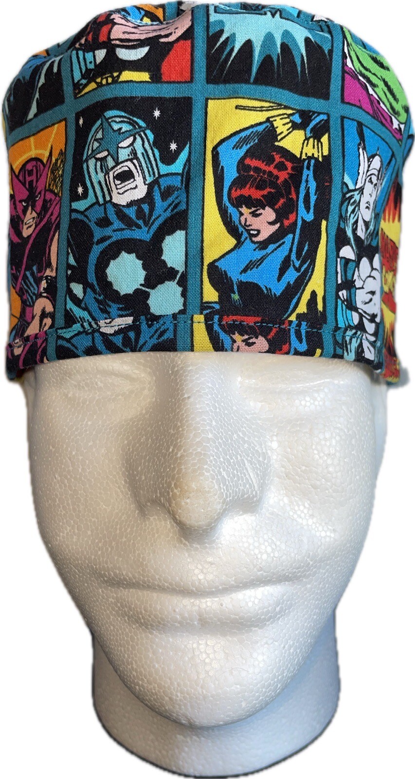 Marvel Characters Teal Scrub Hat Chemo Cap