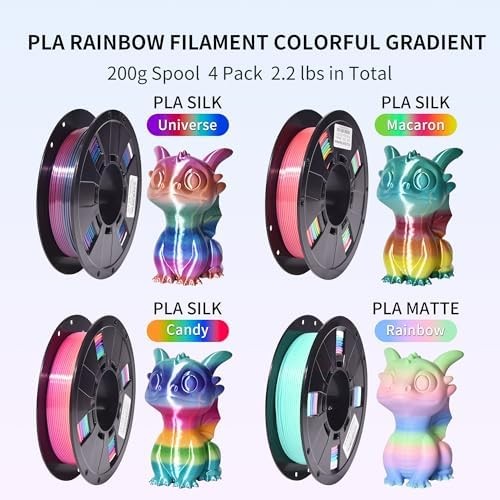 Rainbow silk pla filament bundle for printing