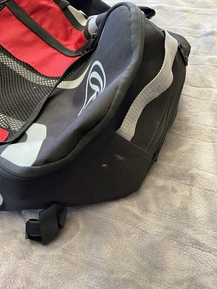 Rawlings Equipment Backpack Black Red Gray Baseball Bat Compartment Hanging Hook