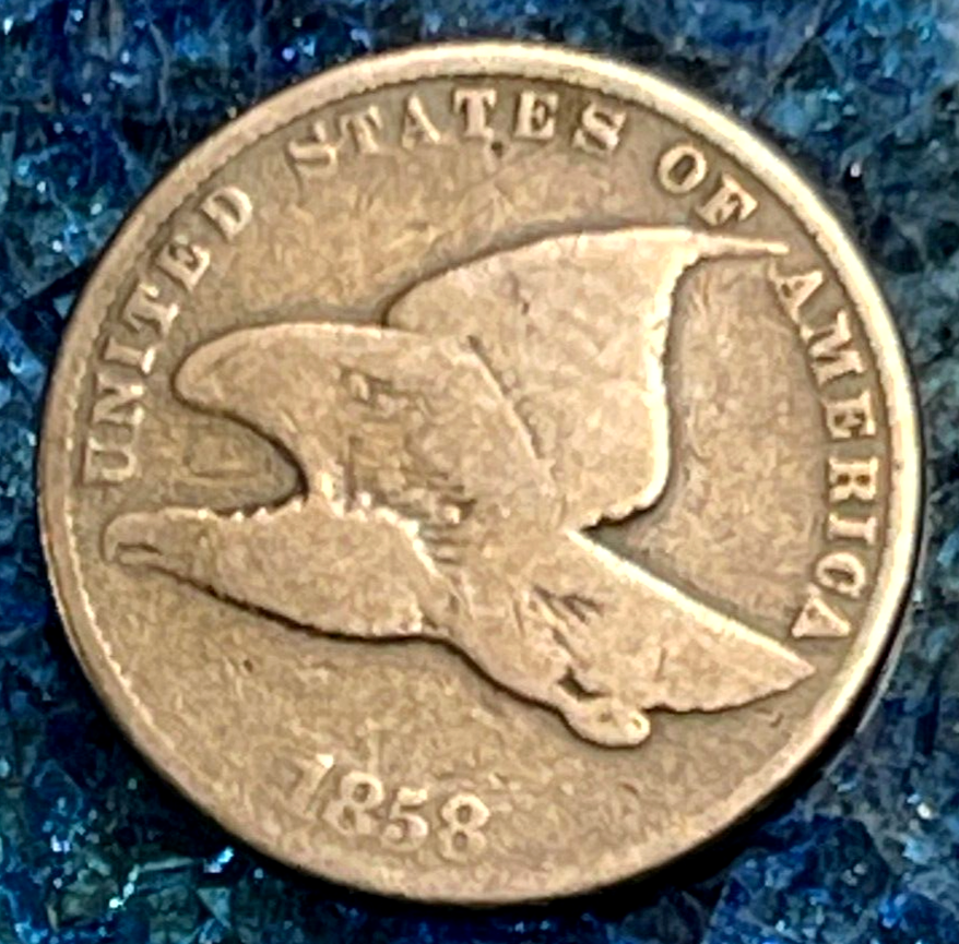 1858 FLYING EAGLE CENT PENNY COPPER NICKEL US TYPE COIN