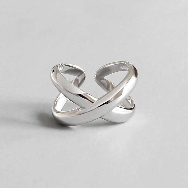 Crisscross Ring 925 Silver Ring Adjustable Ring