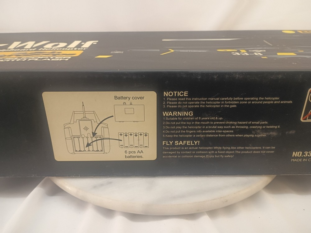 JD Skywolf RC 3 Ch Helicopter, Used, UNTested