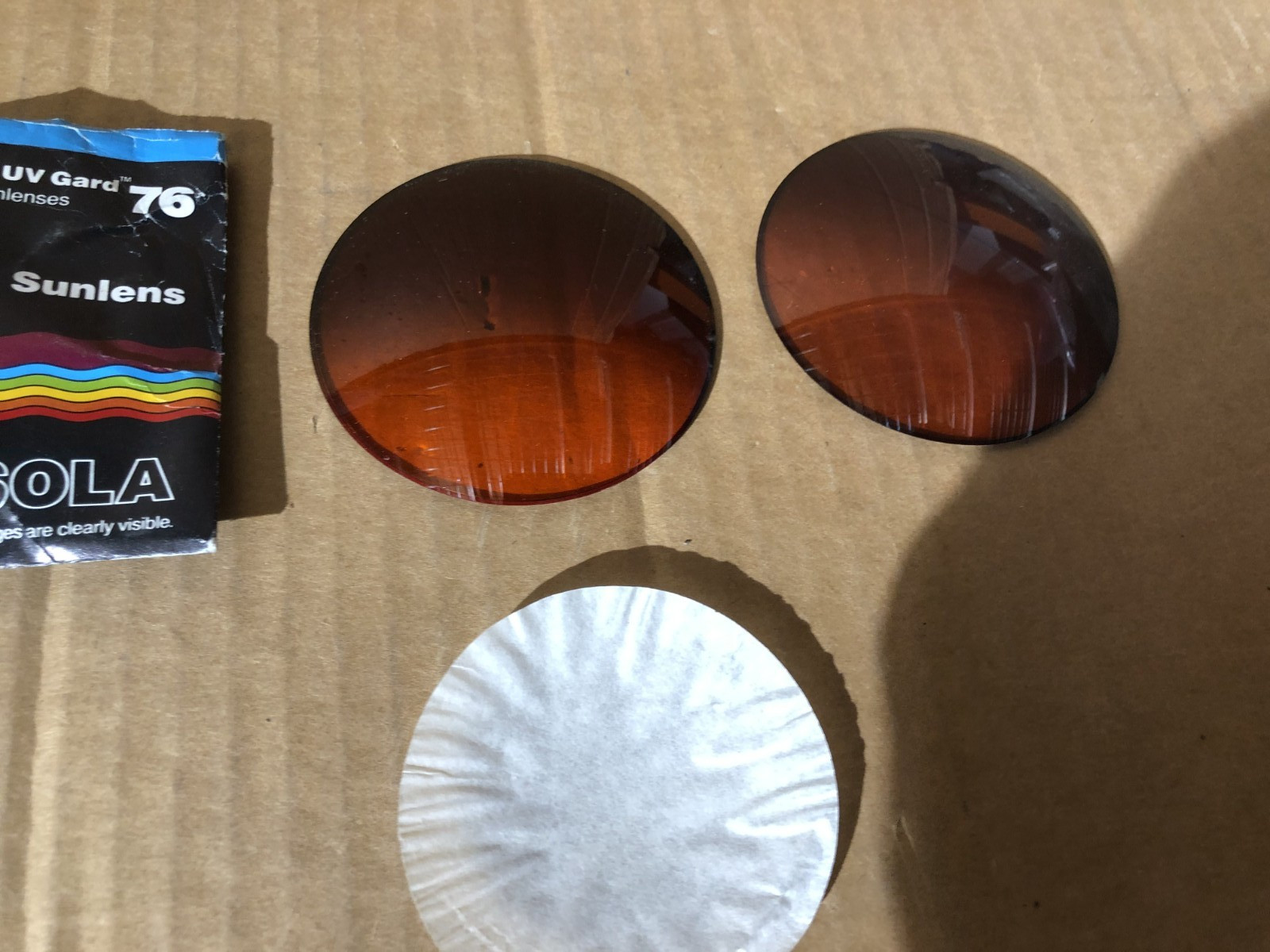 Uncut Stock Sunglass Lenses Pair Sola BlueGard W/ UV Gard 76 Blue Light Plano