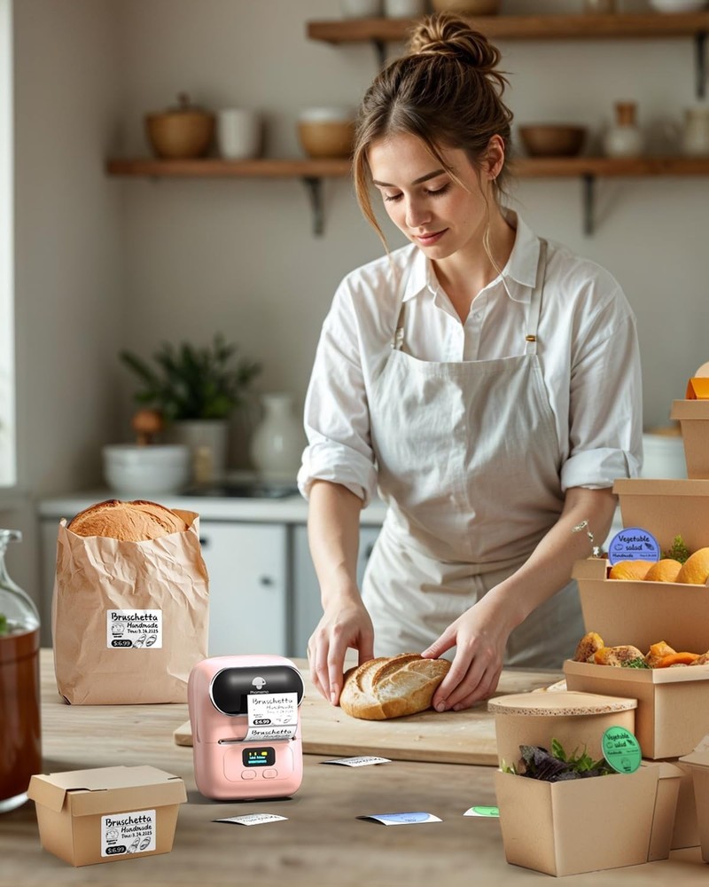 Mini Label Printer with Thermal Technology for Quick Black and White Prints