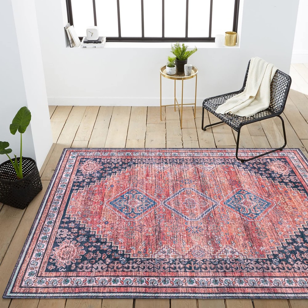 JONATHAN Y Machine Washable 7'10" x 10' (Rectangular), Dalyan-terra/Navy
