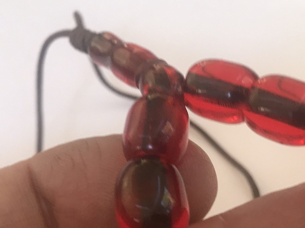 Amber Bakelite Catalin Prayer Beads (31 Beads), Mala.