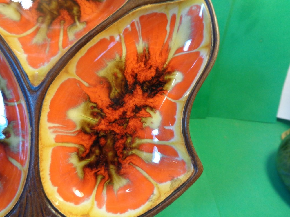 Sectional Leaf Pattern Serving Tray/Dish, #377, Treasure Craft (Used/EUC)