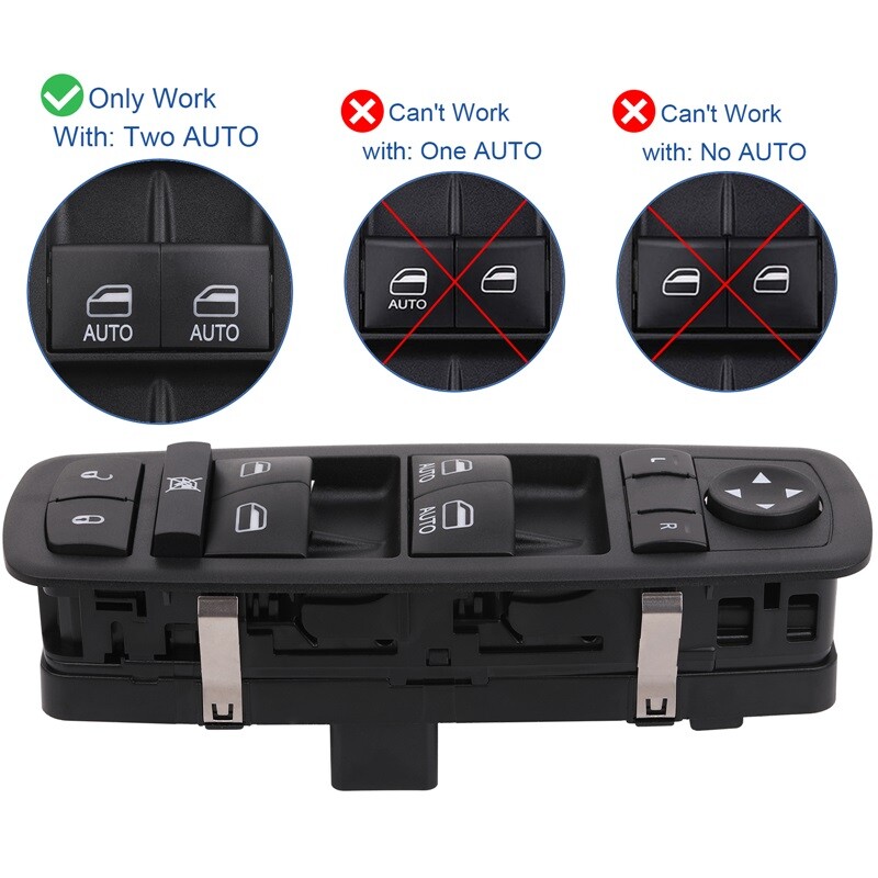 Window Switch Control Button for 2012-2014 Chrysler/Dodge/Ram 68298866AA 2 Auto