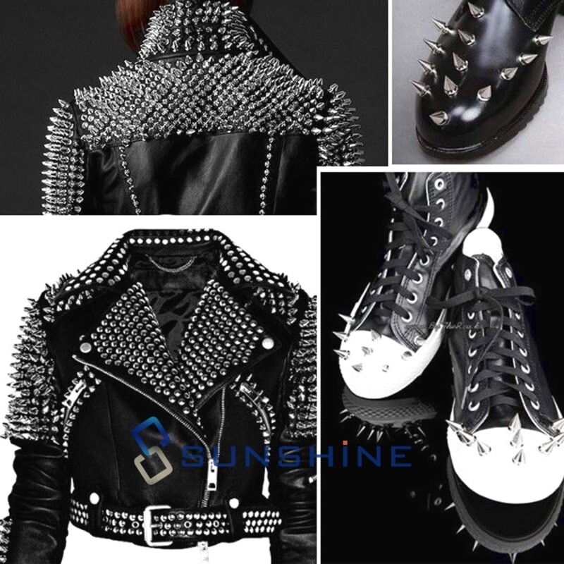 10/20/50/100/200PCS 10mm/26mm Metal Silver Studs Cone Rivets Screw Bullet Spikes