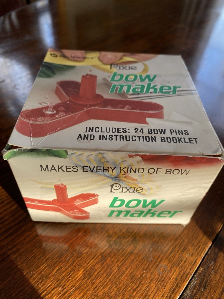 Vintage 1985 Pixie Bow Maker Kit with Bow Pins LN in worn box