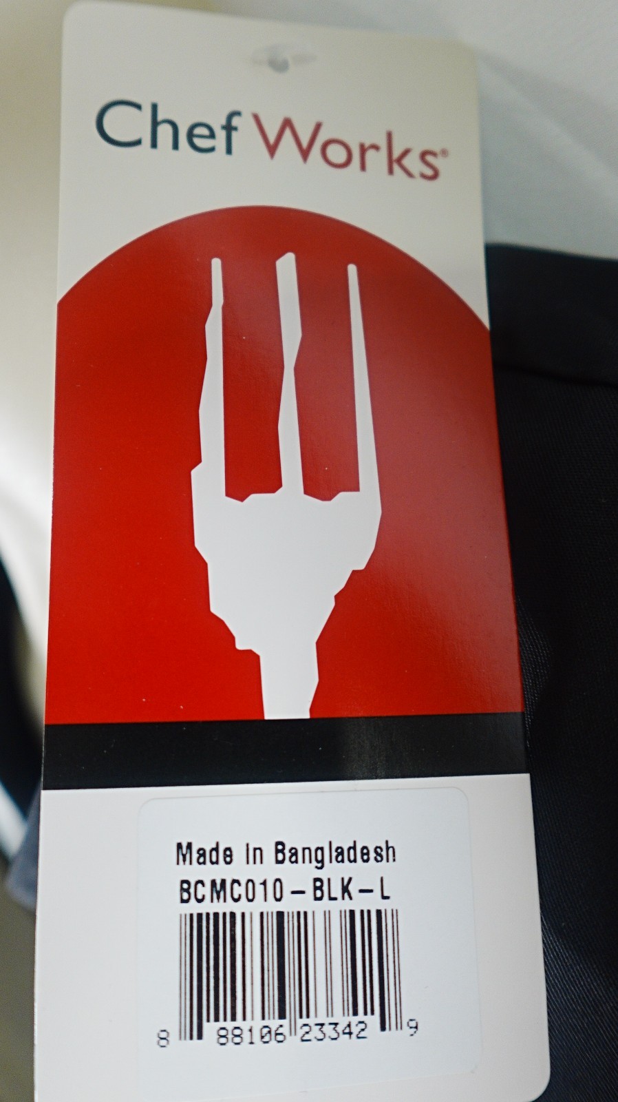 Chef Works Men's Lansing Chef Coat Black Large New Professional Kitchen Jacket