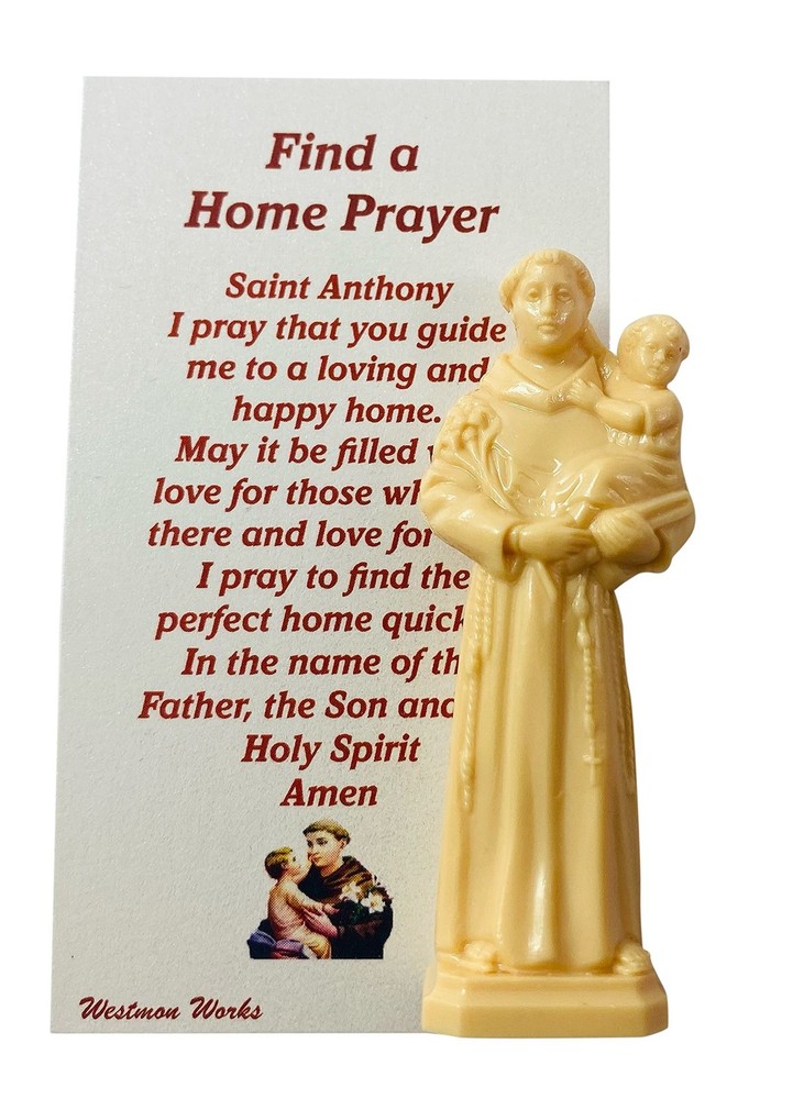 Westmon Works Saint Anthony Home Finding Kit Mini Statue with Prayer Card for...