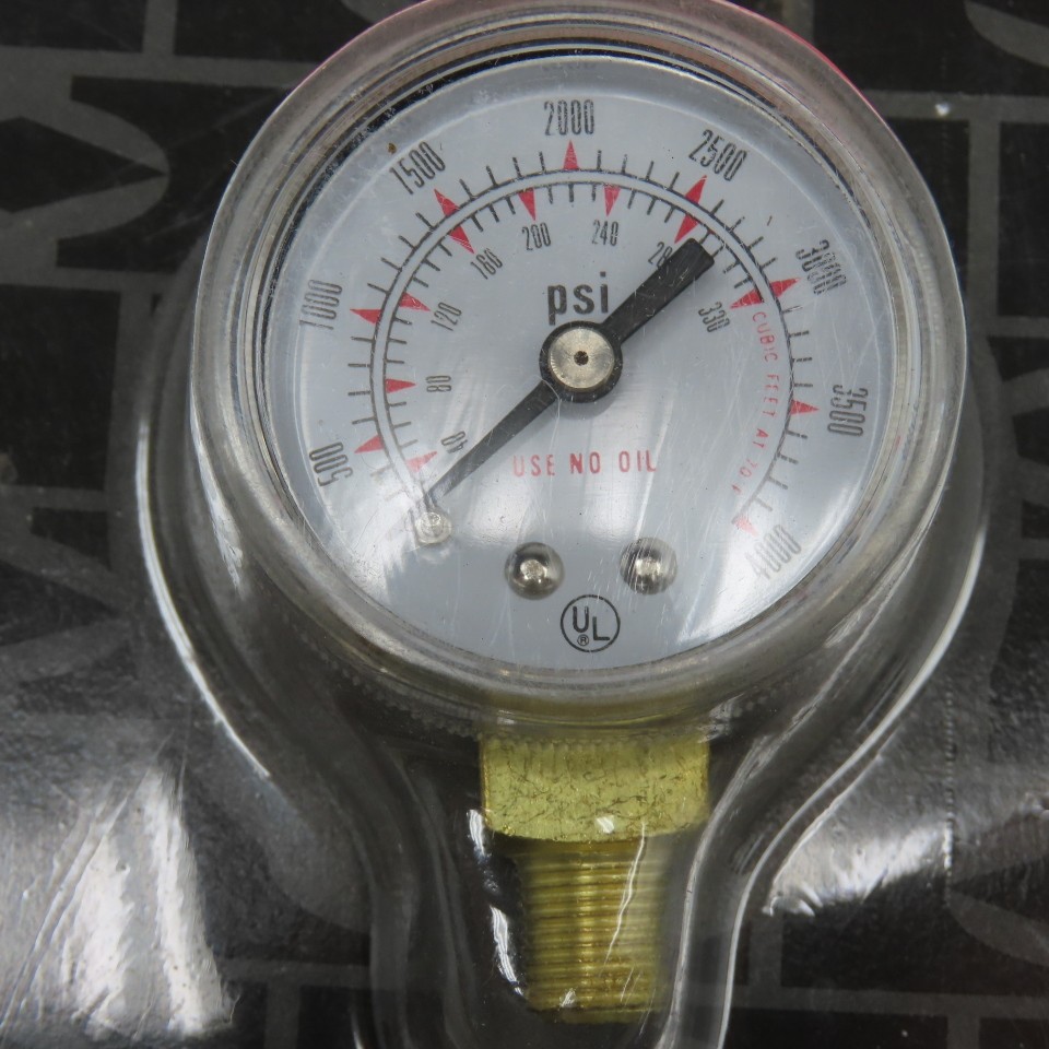 JW Harris BG154000 1-1/2" x 4000PSI Bottom Port Welding Gauge Brass