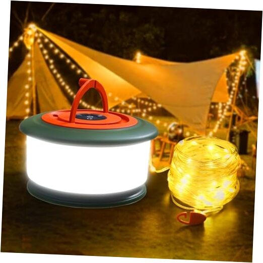 Camping String Lights, Rechargeable Tent Lights String with 6 Lighting Modes,