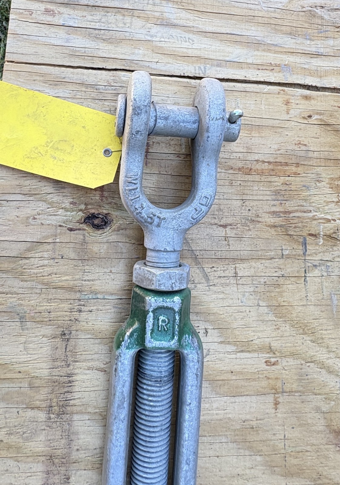 Green Pin Turnbuckle 1” x 24” Turnbuckle, jaw-jaw end-fitting, 4.5 Ton load