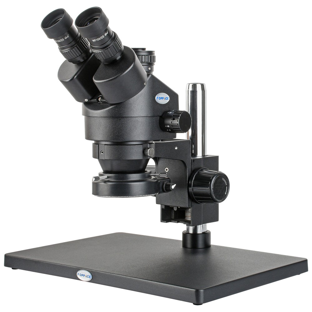 KOPPACE 3.5X-90X Black Large Platform Stereo Microscope 144 LED Ring Light