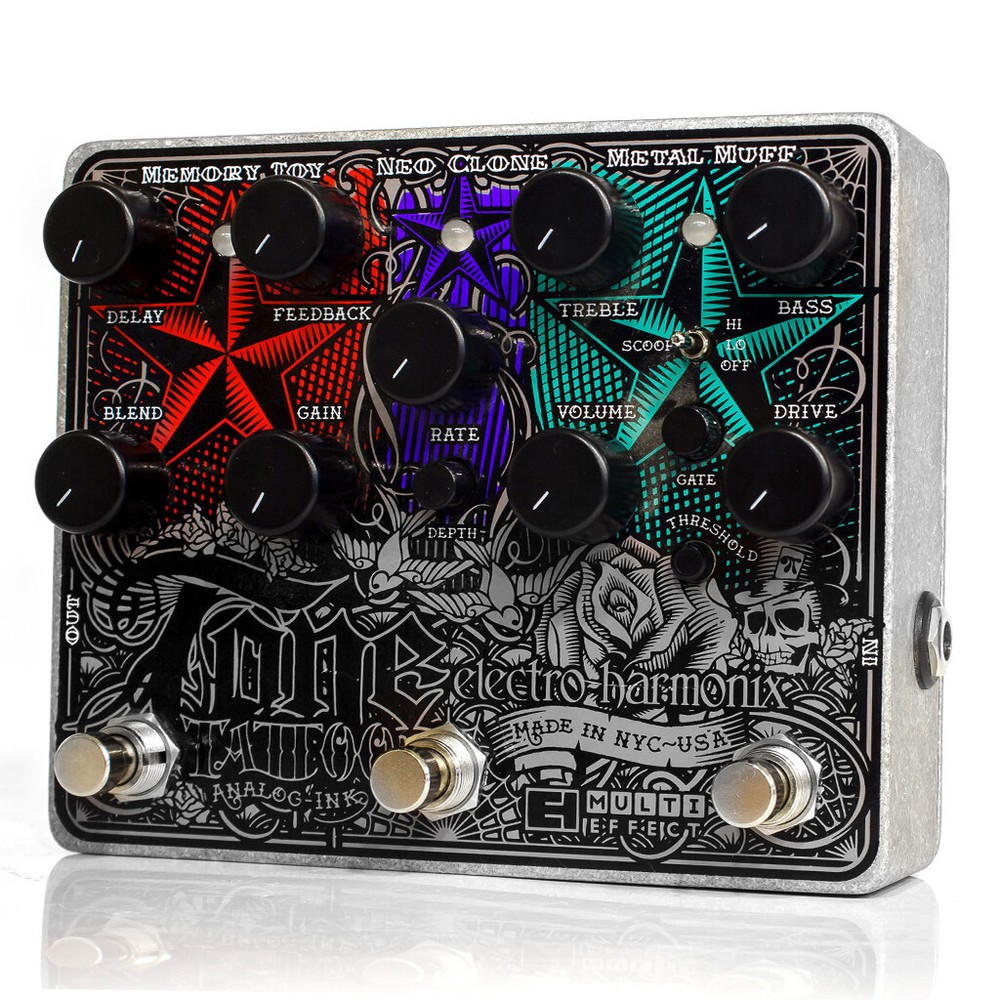 Electro-Harmonix Tone Tattoo Distortion Chorus & Delay Multi Effect Pedal