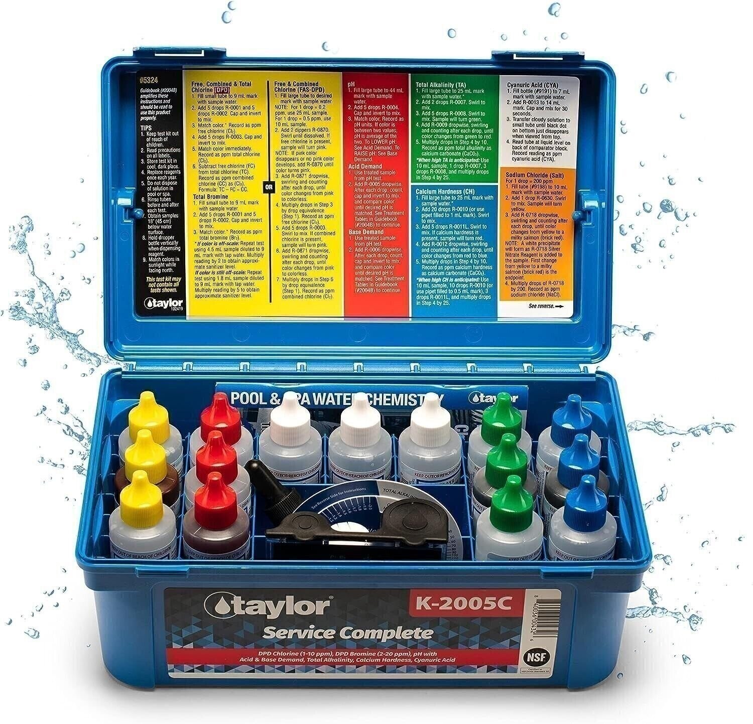 TAYLOR Complete High Range Pool Water Test Kit with 20 oz Reagents