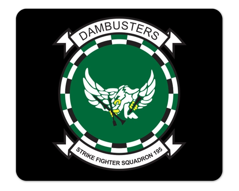 VFA-195 "Dambusters" Squadron Logo  1/8 Inch Thick Mouse Pad