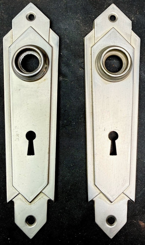 Art Deco Corbin Miami Pattern B Design Interior Knobs, Plates, Nickel Chrome