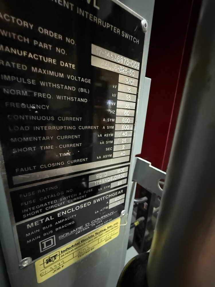 Square D 15kv Interrupter Transfer Switch