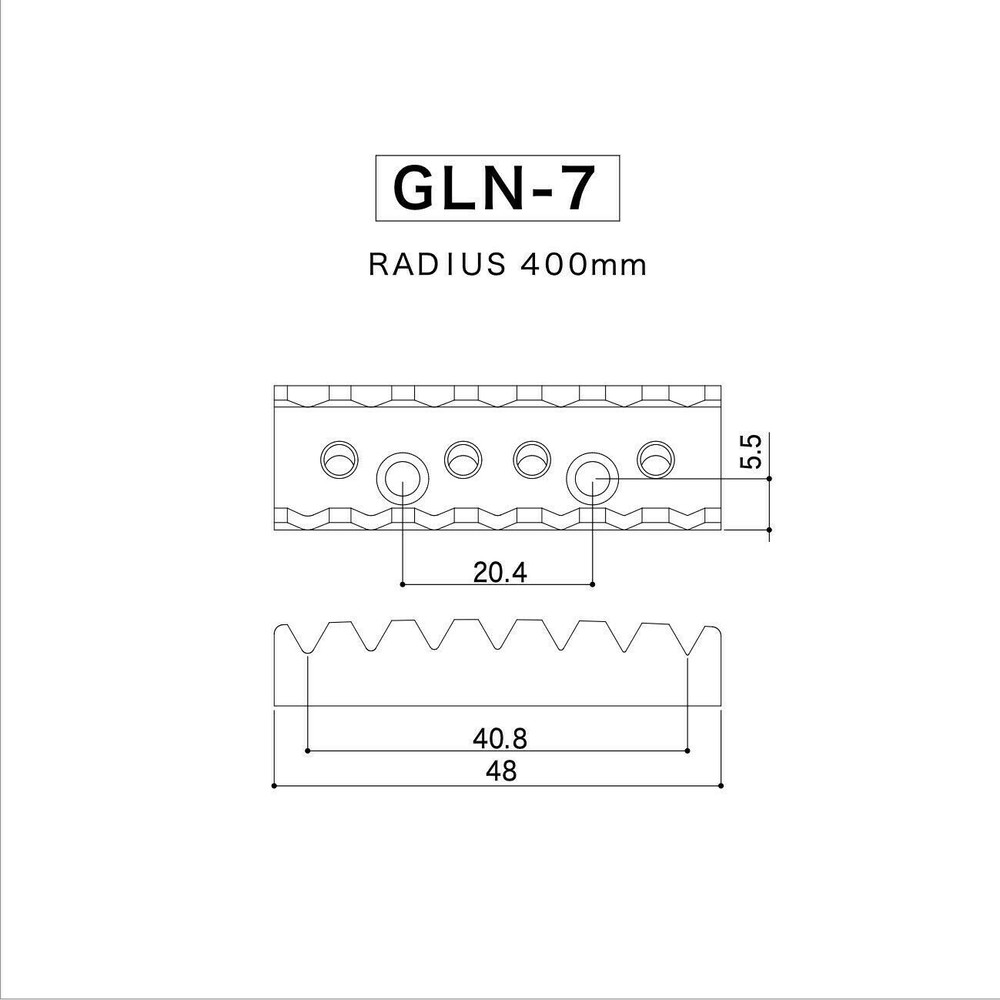 NEW Gotoh GLN-7 Locking Nut 7-String - Top Mount Type - 48mm Width - BLACK